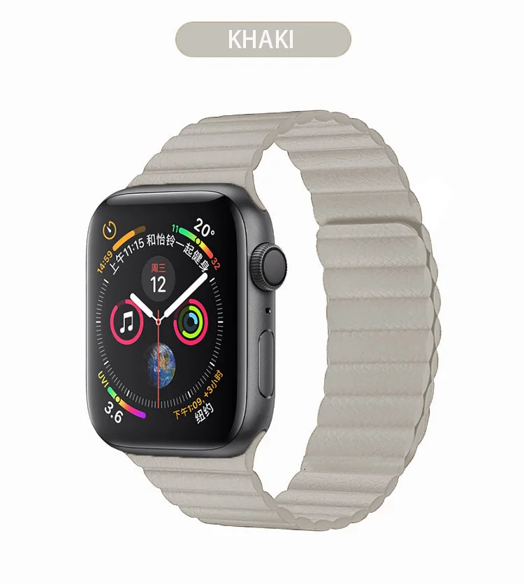 Новые часы ремешок для наручных часов Apple Watch 4 5 40/44 мм Кожаная двойная Магнитная застежка на запястье для Apple Watch Series 1, 2, 3, ремешок 42 мм