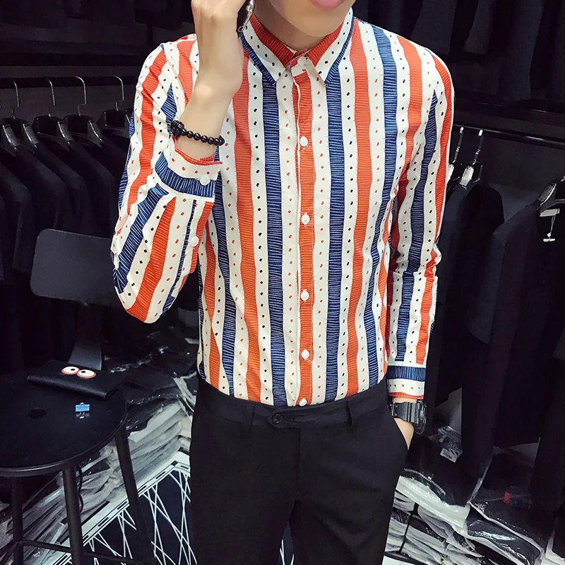 Мода 2019 Camisa Masculina осень Горячая Распродажа Slim Fit Мужские рубашки с длинным рукавом