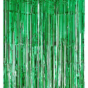 green 3 фута х 8 футов перламутровая металлическая мишура фольга бахрома шторы для фон для фото на вечеринке Свадебный декор - Цвет: green