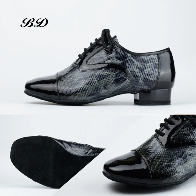 TOP BD Dance Shoes Ballroom MEN Latin Shoes Man Shoe BDDANCE 306-C Authentic Straight sole Import Genuine Leather Serpentine HOT