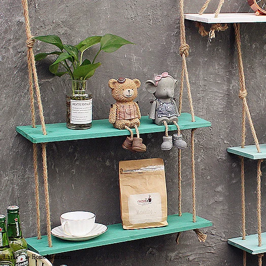 2 ярусная винтажная настенная полка из французских веревок|shelf wall|wall shelftiered shelves |