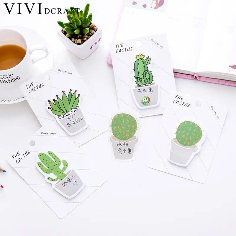 Vividcraft мультфильм Label Стикеры кактус индекс Примечания ручной инструмент Papelaria