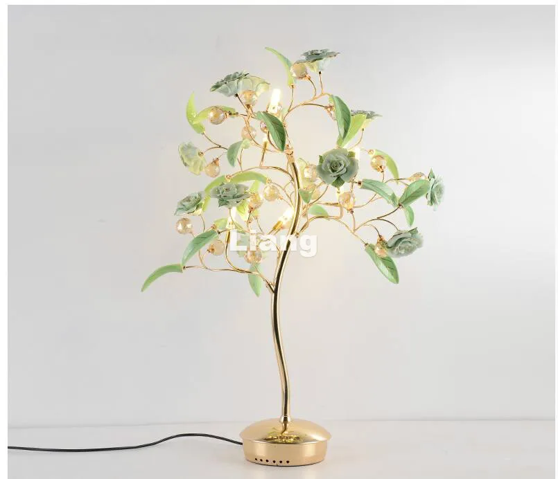 Хит продаж Европейский Настольный светильник с золотыми кристаллами D530mm H800mm