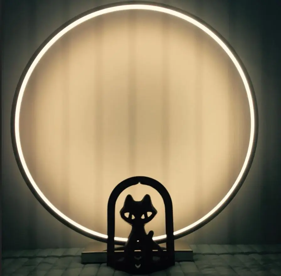 Технология круглая Сфера геометрическое кольцо настольная лампа прикроватный