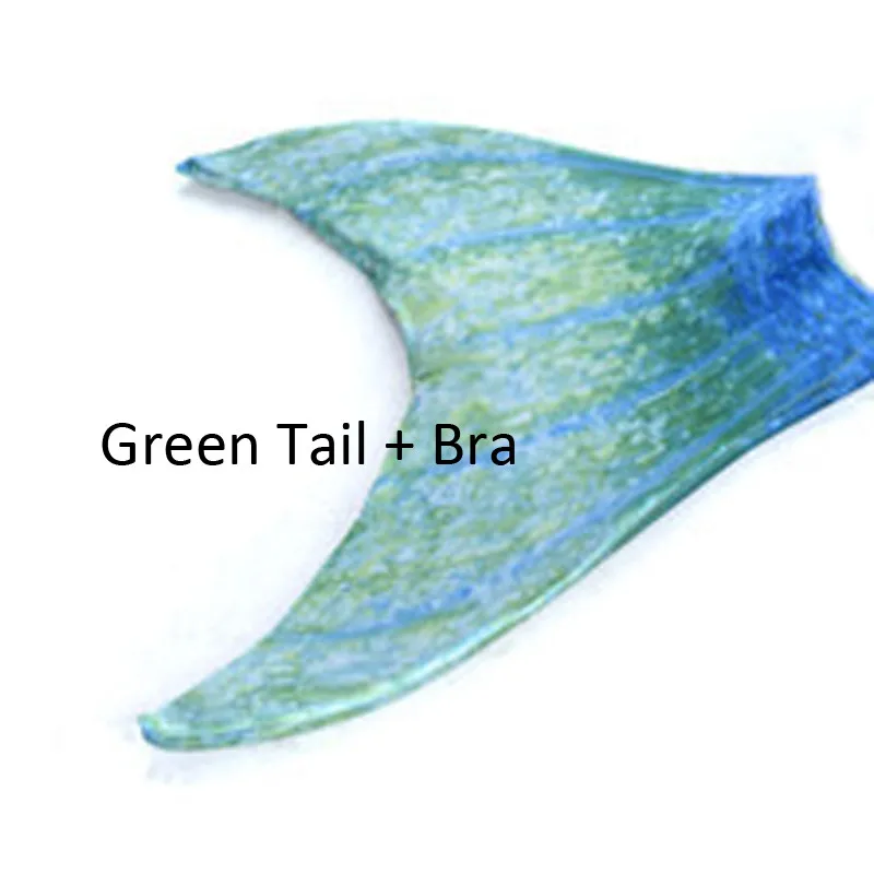 green tail bra Хвост русалки для плавания взрослых, детей, девочек хвост русалки Косплей Костюм Zeemeerminstaart хвост купальники монофина вариант - Цвет: green tail bra