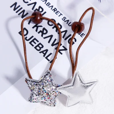 Silver Star 2 шт./лот, милые эластичные резинки для волос с короной в форме сердца для девочек, резинка для волос, резинка для волос, Детская повязка на голову, аксессуары для волос - Цвет: Silver Star