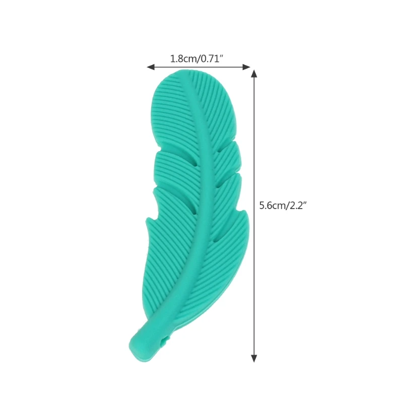 

OOTDTY Baby Safety Nursing Feather Pendant Baby Teether Silicone Soother Chew Toy Teething Necklace Infant Teething Toys