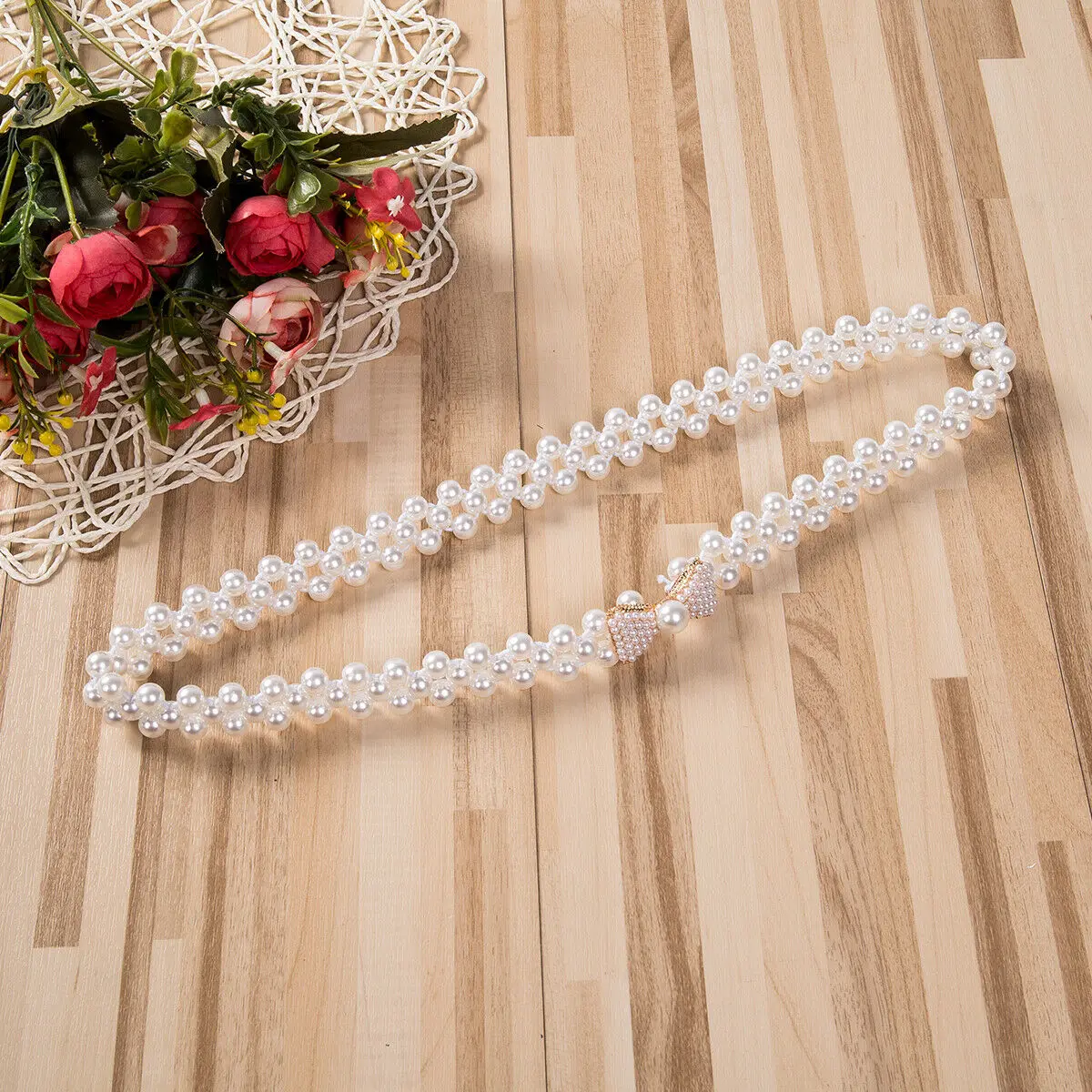 Women Pearl Belts 2019 Newest Fashion Stretch Buckle Metal Elastic Belt Waist Wide Girl Lady Hot Sale | Аксессуары для одежды