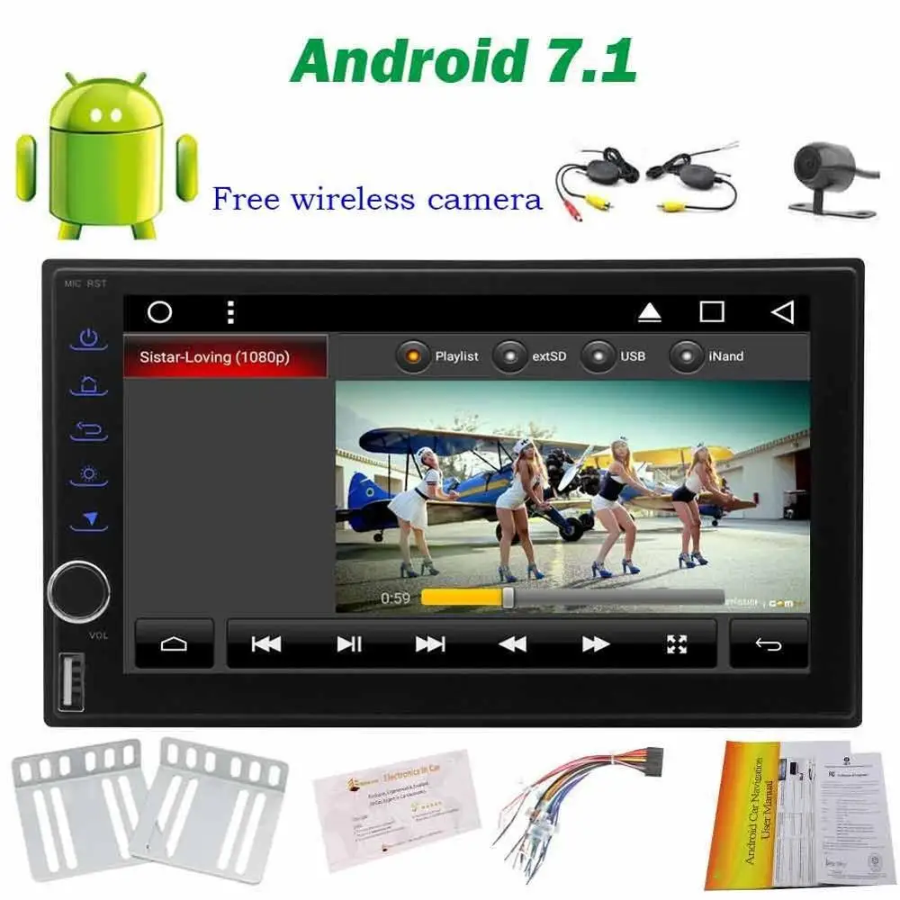 Восьмиядерный Android 7.1 автомобиль без dvd плеер 2din стерео GPS навигации Сенсорный