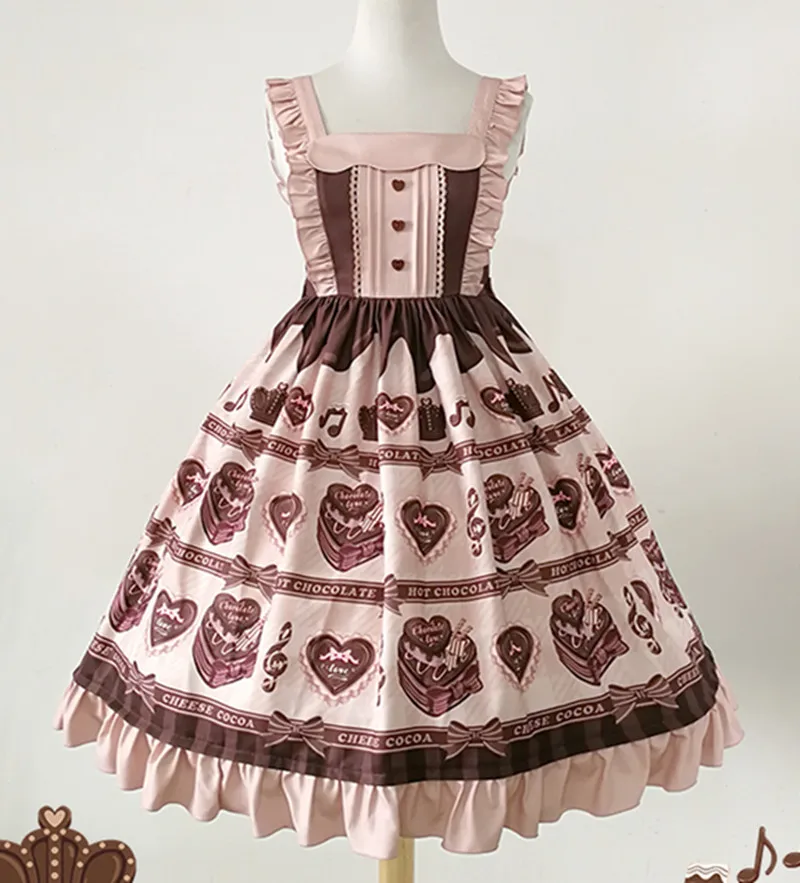 

Sweet Lolita Dress Chocolate Pleated Empire Lolita Jsk Dress