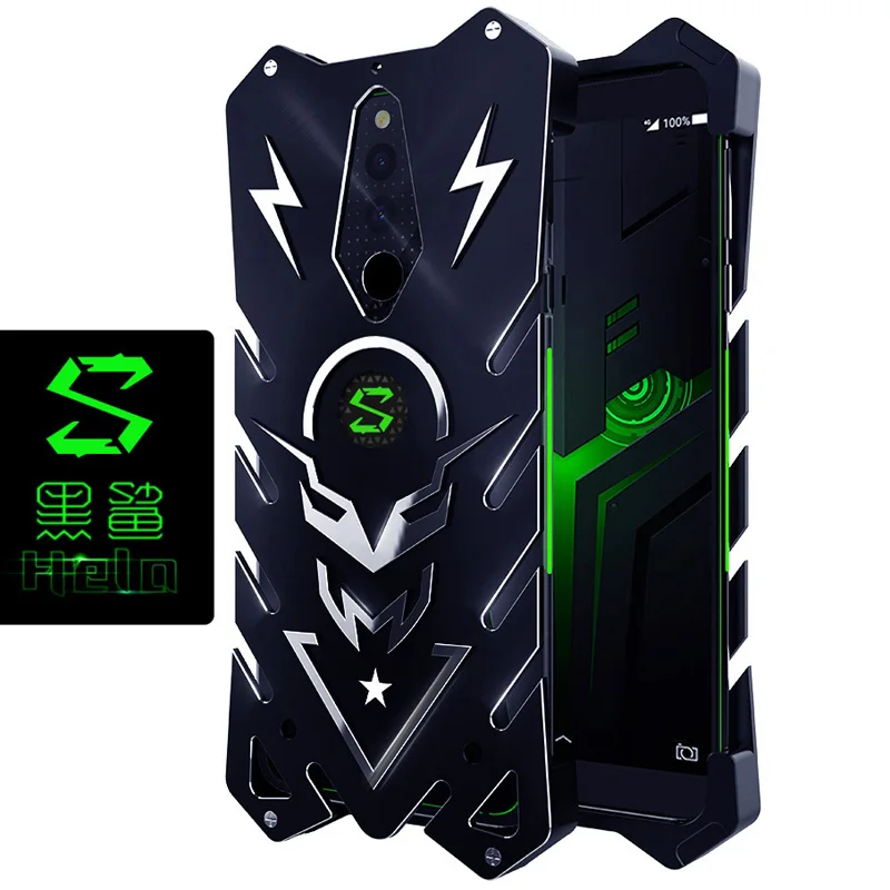 Черный 6,0" ZIMON Роскошный Алюминиевый металлический корпус чехол для Xiaomi Black Shark Helo чехол Fundas оболочка задняя крышка противоударный чехол s - Цвет: Черный