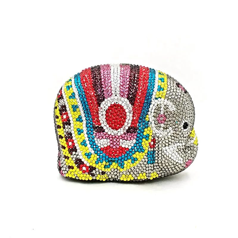 Женский клатч со стразами в виде слона |