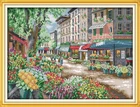 Парижский цветочный рынок, Набор для вышивки крестом 14ct 11ct, печать на холсте, вышивка, сделай сам, рукоделие