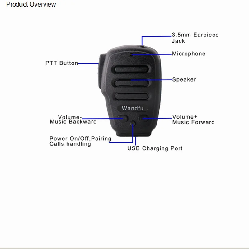 Беспроводной ручной Bluetooth микрофон IOS (Apple) поддерживает PTT APP Zello Azetti Bper ESChat на