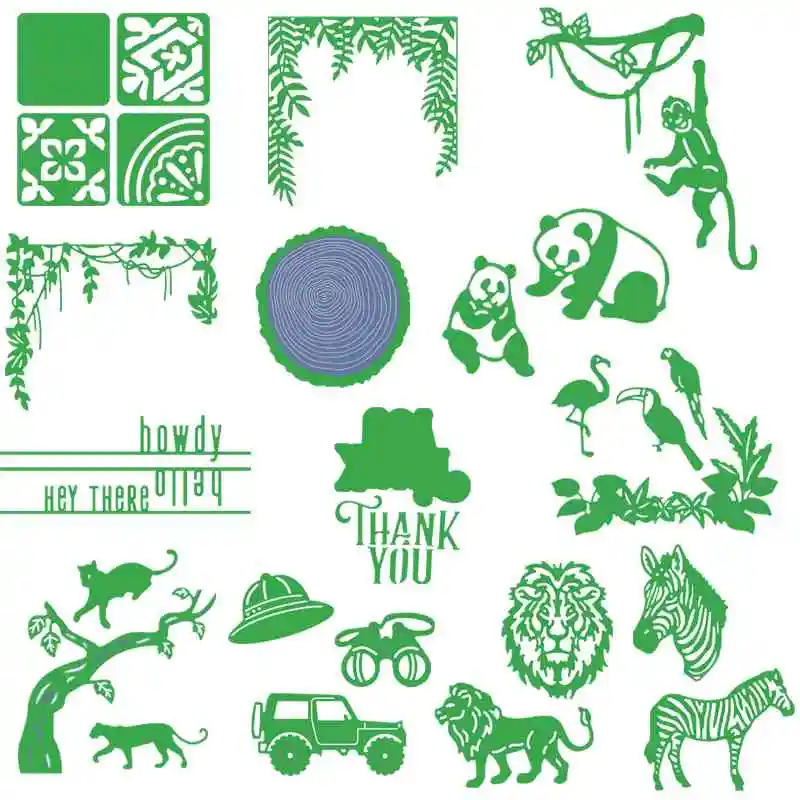 

Backsplash Layered Thank You Wood Slice Leaf Panda Parrot Zebra Monkey Metal Cutting Dies for DIY Scrapbooking Cards Crafts 2019