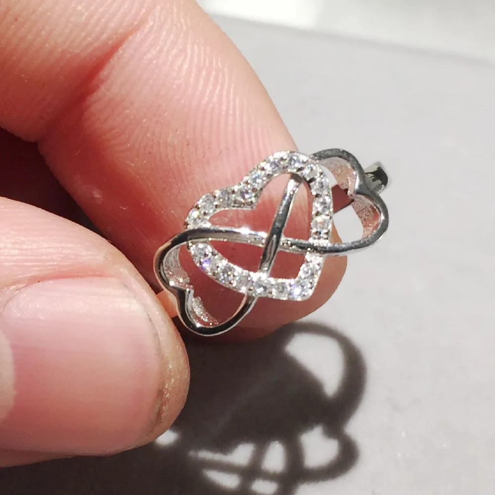 Классические модные брендовые сверкающие кольца SONA Diamant с сердцем ювелирные