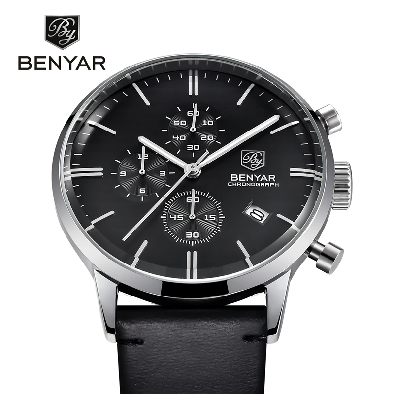 Reloj Hombre 2016 BENYAR моды кожаный ремешок Для мужчин часы лучший бренд класса люкс