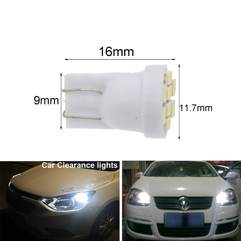 10x Автомобильная светодиодсветодиодный сигнальная лампа T10 W5W Внутренняя