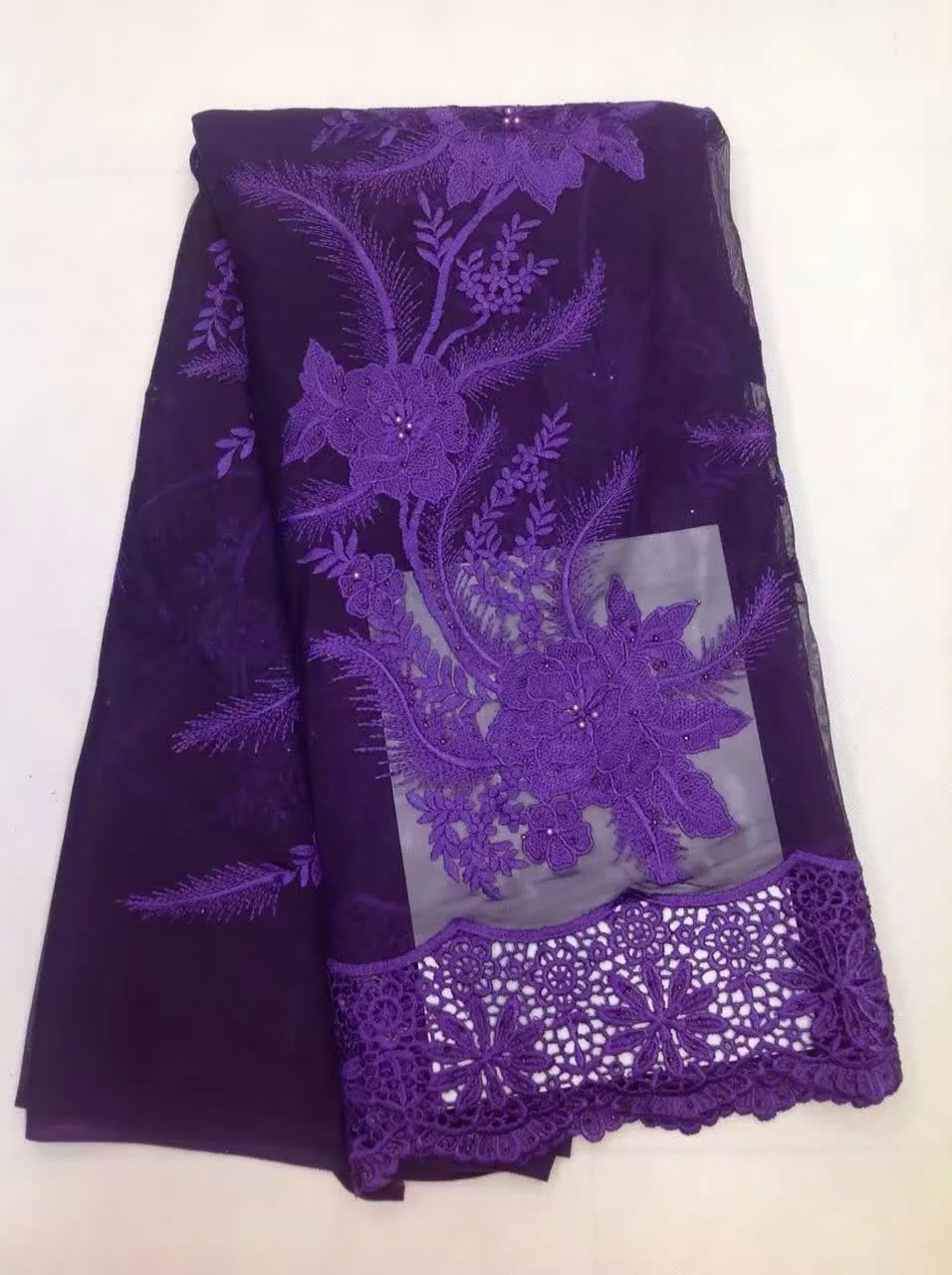 Вышитые кружева африканского гипюр Французский кружевной ткани высокого