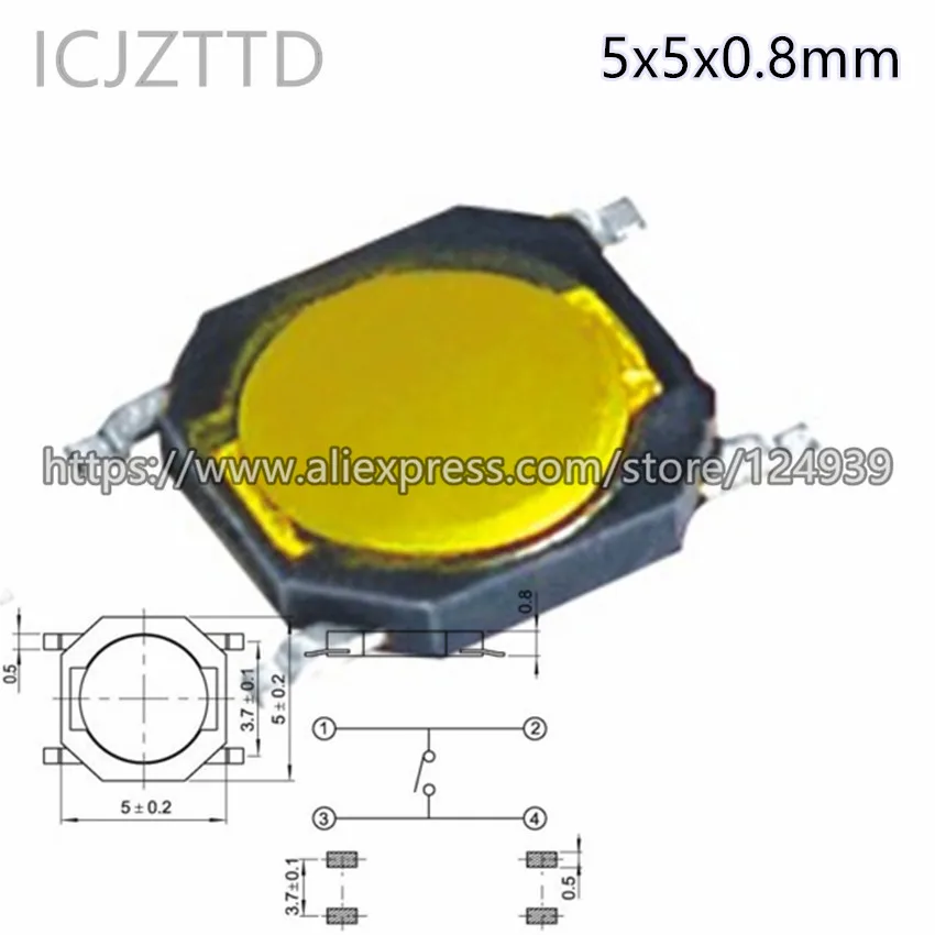 100 шт. 4x4x0 8 мм 5*5*0 5x5x0 4*4 * SMD Микропереключатель тактовый Переключатель кнопочный