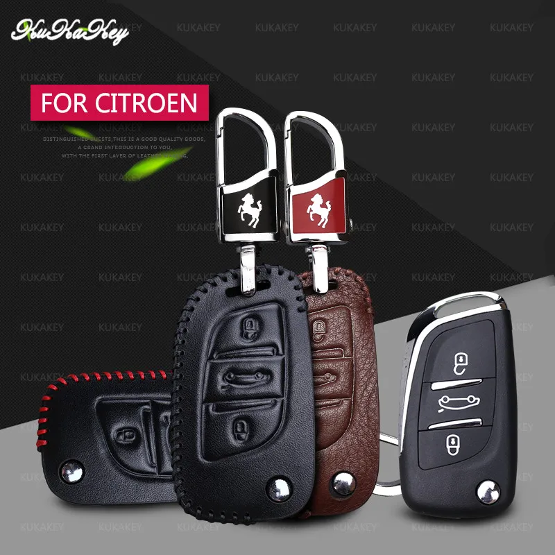 Кожаный чехол для ключа автомобиля Citroen C2 C3 C4 C5 C4L DS3 DS4 DS5 DS6 флип-чехол