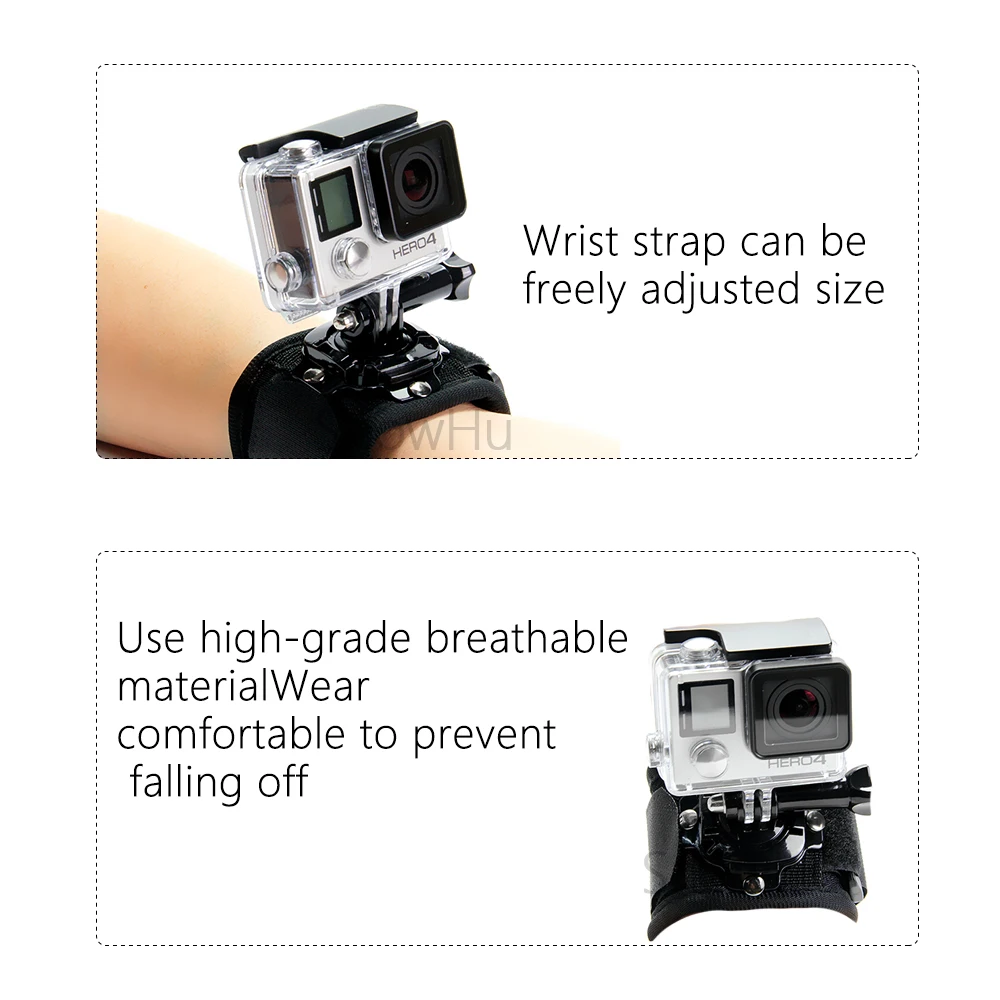 SnowHu для Gopro 360 градусов ремешок для крепления на запястье и винт для GO PRO Hero 8 7 6 5 4 3 2 для экшн-камеры SJ4000 GP128