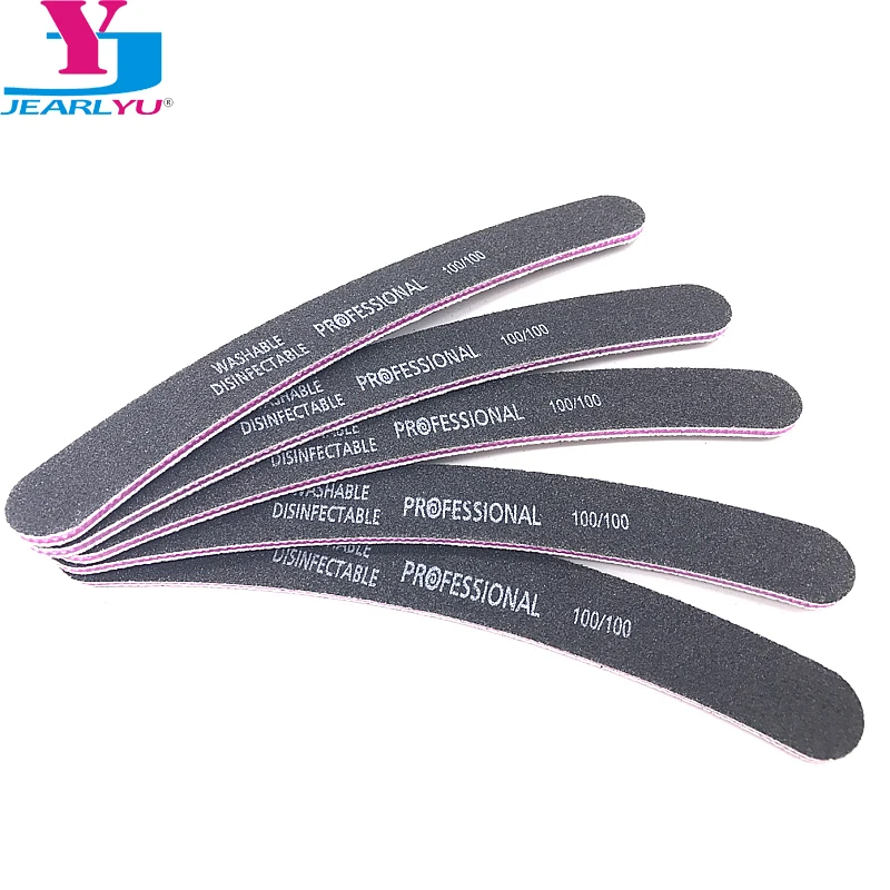 

5 pcs/lot Nail File 100/100 Nail Supplies For Professionals Limas Pedicura Pilnik Nail Tools High Qulaity Black Sanding Art File