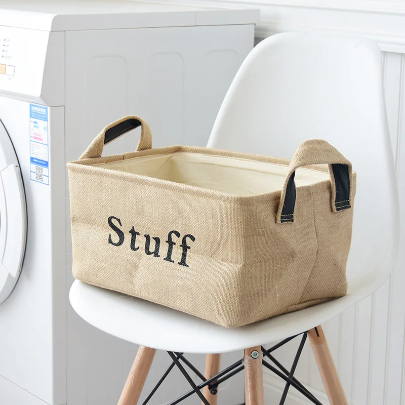 Джут корзина для открытых рук нежелательной еды Настольная отделка и получение