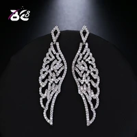 be 8 new elegant design feather shaped drop earrings for girl evening dinner part wedding jewelry luxury e470
