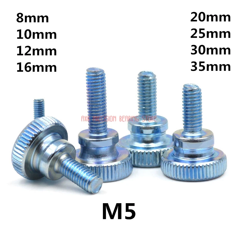 

Carbon Steel thumb screw 10pcs GB834 M5 with collar high head with knurling manual adjustment screws bolt M5*(8/10/12~35)mm