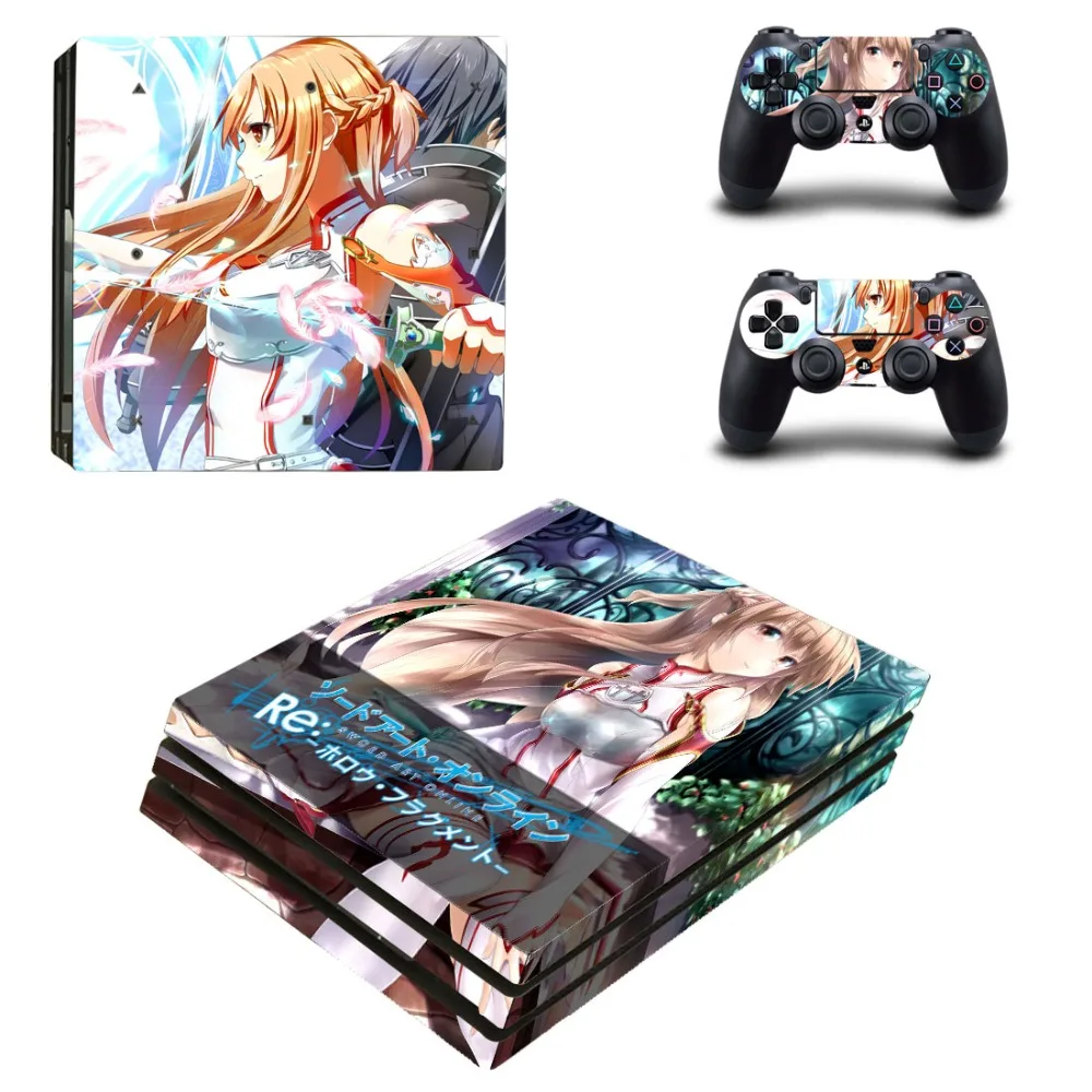 Sword Art Online SAO PS4 Pro наклейка на кожу для PlayStation 4 консоль и 2 контроллера виниловые