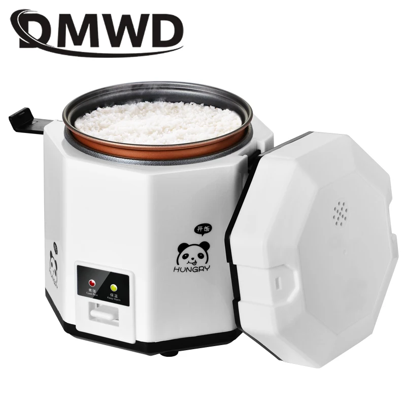 DMWD 1.2L Мини электрическая рисоварка 2-слойная Пароварка для приготовления пищи многофункциональный горшок для приготовления пищи 1-2 человек нагревательный Ланч-бокс EU US Plug