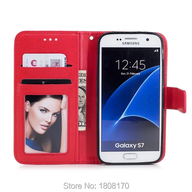 Кожаный чехол-кошелек C-Ku для Samsung Galaxy S8 Plus S7 Edge J3 J330 J530 A3 A5 2017 A8 2018 J4 J6 EU с подставкой