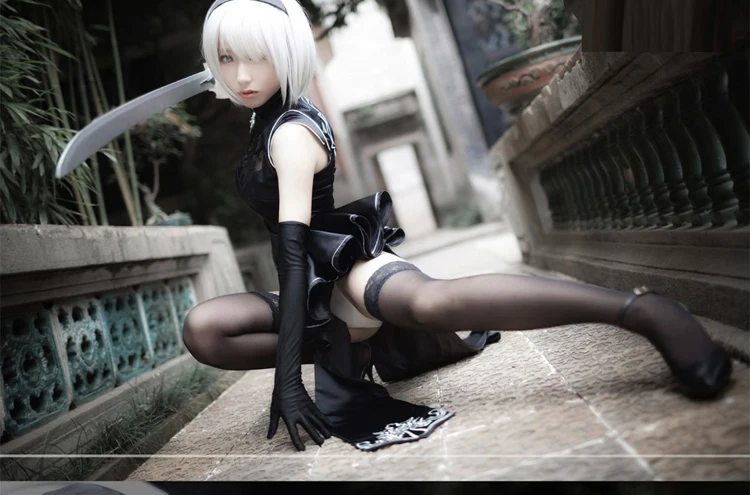Индивидуальный размер NieR: Automata RHa TypeA № 2 2B Косплей Костюм cheongsam женское черное сексуальное платье карнавальный Хэллоуин аниме одежда