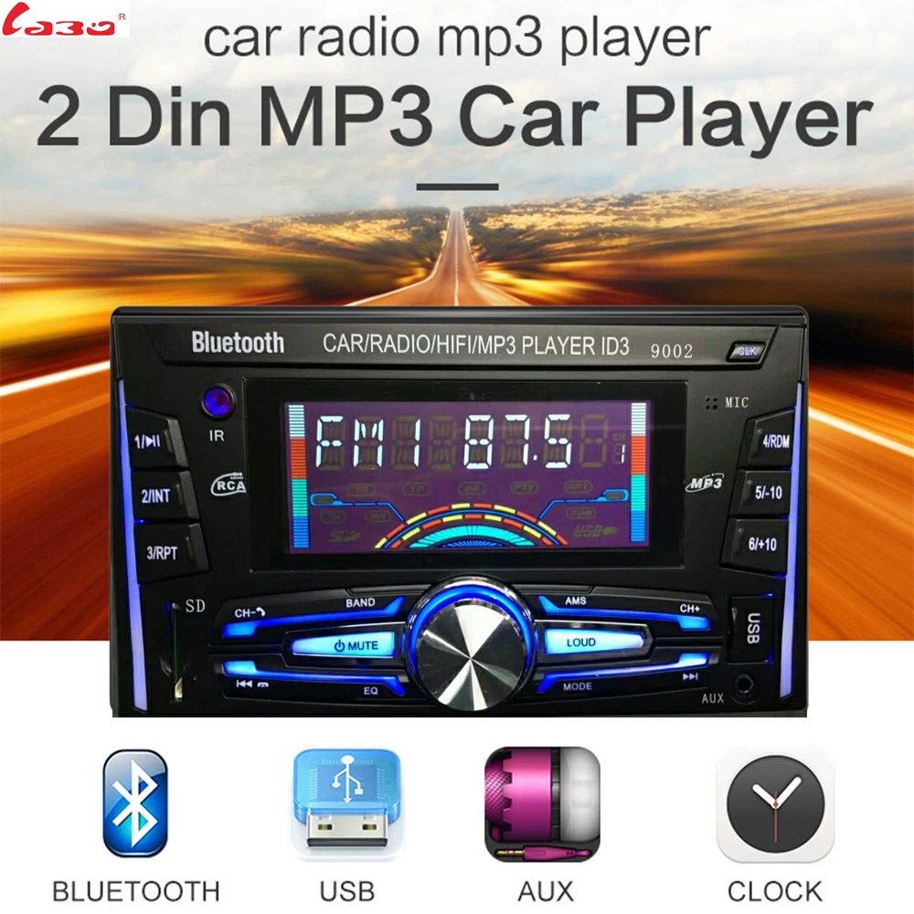 LaBo Bluetooth Авторадио, автомобильное стерео радио, FM Aux вход, приемник, SD USB ISO 9002, 12 В, 2 din, автомобильный MP3 мультимедийный плеер