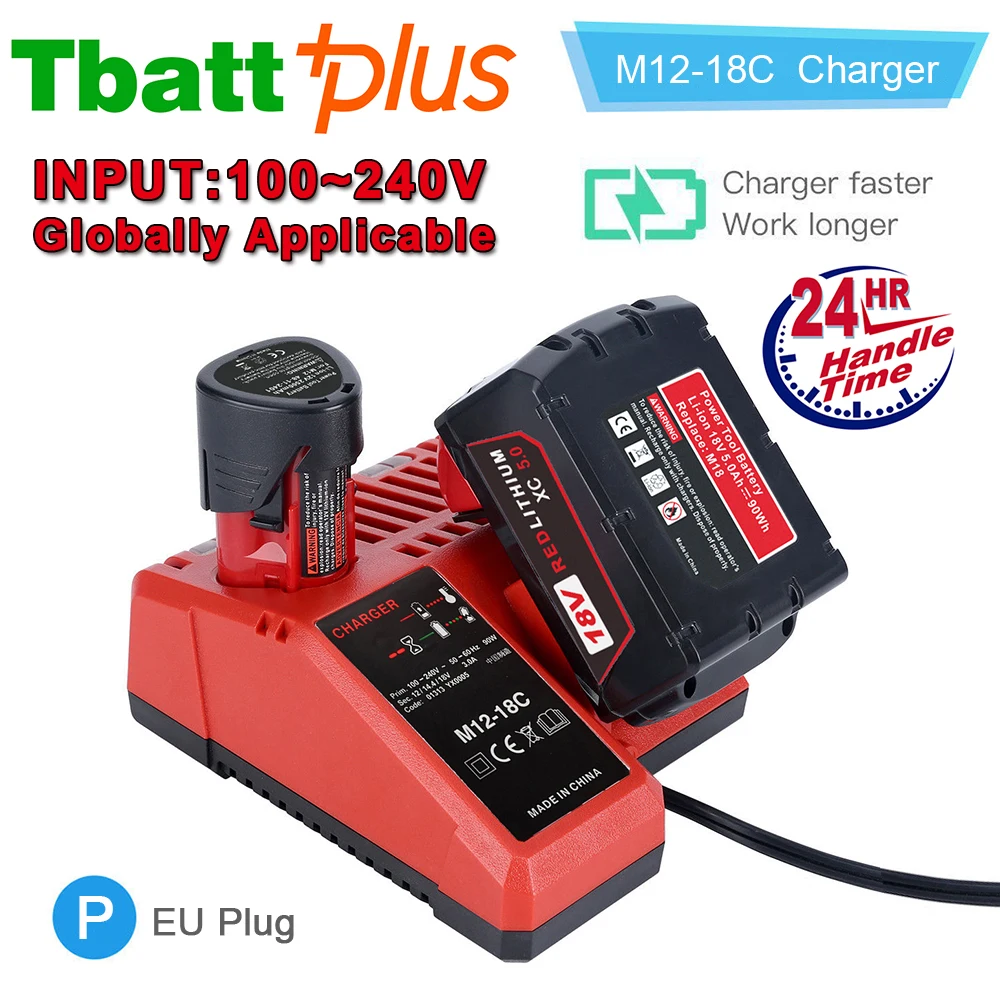 Для Milwaukee M12 18C двойной Порты и разъёмы Multi Напряжение Li на Зарядное устройство 12 В