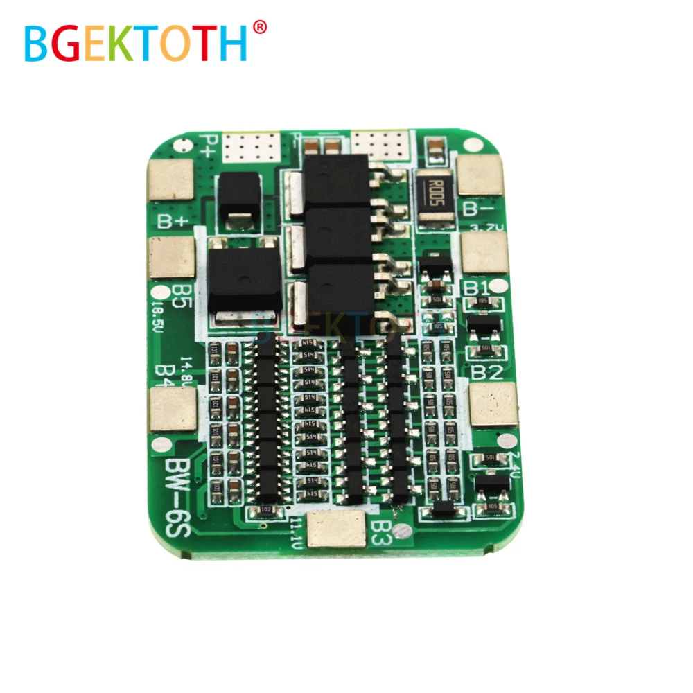 6S 15A 24V PCB плата защиты BMS для 6 модулей литий ионных и литиевых батарей 18650|Детали