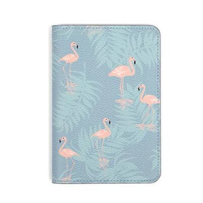 Flamingo Милые маленькие животные, Обложка для паспорта, растения, дорожный держатель для удостоверения личности, зажим для паспорта, короткий набор для паспорта, держатель для паспорта, чехол, органайзер - Цвет: Flamingo