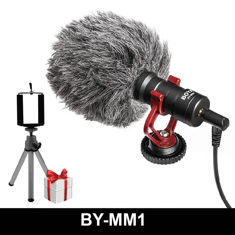 Bundle A Boya BY-MM1 дробовик видео микрофон Youtube Vlogging Запись микрофон для iPhone HuaWei DJI Osmo ZHIYUN Smooth Q Canon sony DSLR - Цвет: Bundle A