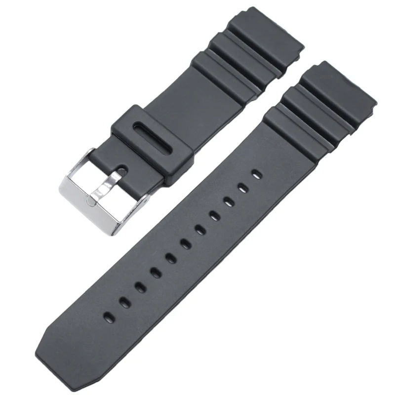 18mm 20mm 22mm Watchband Black Rubber Sport Wrist Men Silicone Military Diving Watch Strap Band For casio g-shock Accessories