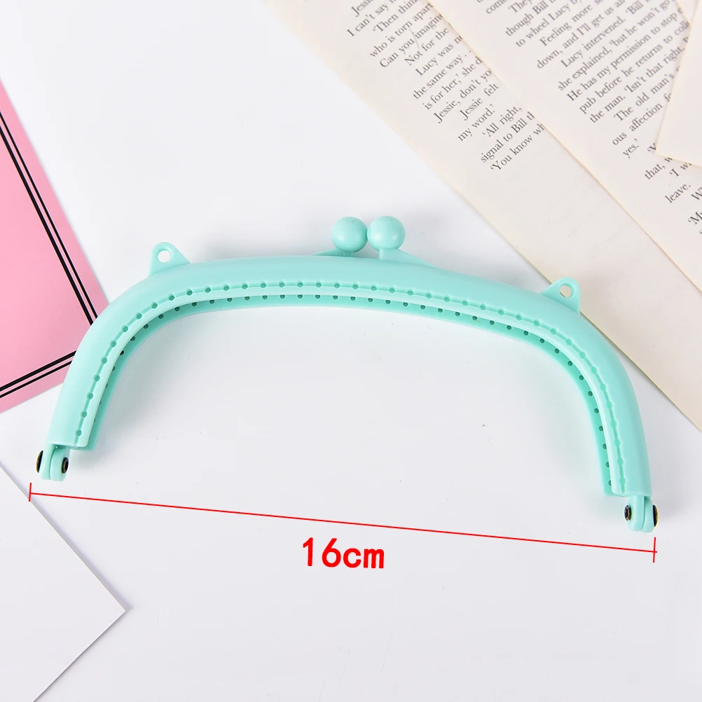 

1Pcs 16cm DIY Candy Color Resin Handbag Coin Purse Bag Arc Frame Kiss Clasp Lock Handbag Bag Parts & Accessories