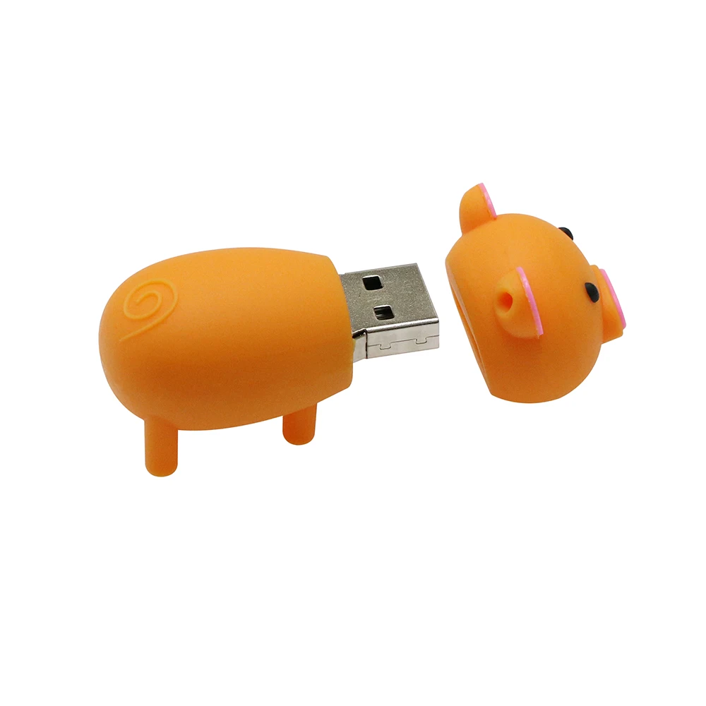 Флеш-накопитель Prive Cartoon Pink Pig, 4 ГБ, 8 ГБ, 16 ГБ, 32 ГБ, 64 ГБ, Usb флеш-накопитель, USB 2,0, флеш-карта памяти, 128 ГБ, диск на ключ, подарок