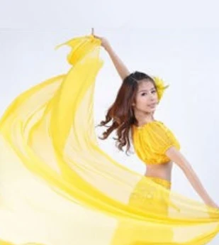 2018 Hot Popular Belly Dance Chiffon Big Veil Shawl Scarf Gold Trim for Women on Sale 240*120 cm | Тематическая одежда и