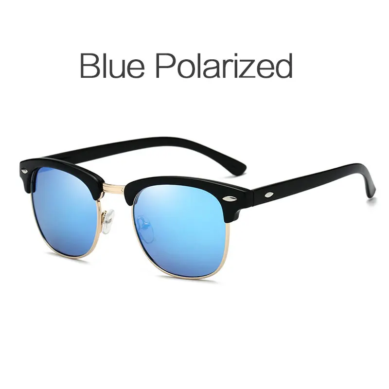 Polarized Blue HUHAITANG роскошные классические квадратные солнцезащитные очки для мужчин поляризационные солнцезащитные очки Женская винтажная, брендовая, дизайнерская, с заклепками мужские солнцезащитные очки для женщин - Цвет линз: Polarized Blue