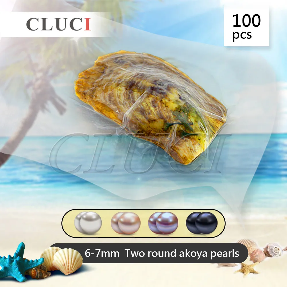 CLUCI 100 шт 6-7 мм натуральный жемчуг Akoya в Oyster качество жемчужные бусины большие жемчужные вечерние Oyster с близнецами жемчуг