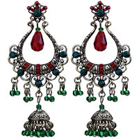 charm jewelry handmade beaded bohemian long earrings vintage exquisite bell drop earrings for women