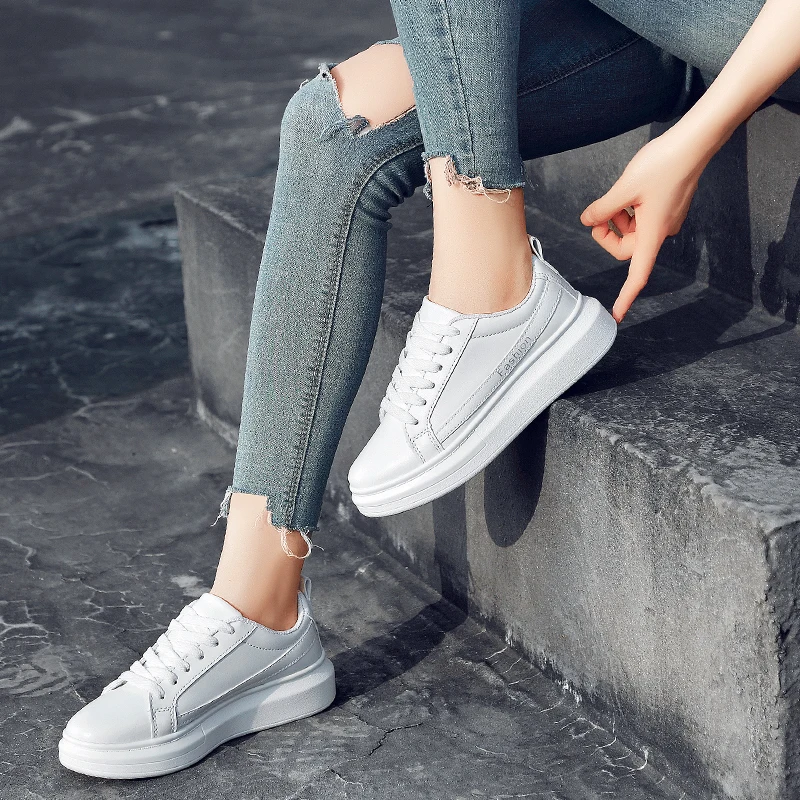 Женские вулканизированные кроссовки Basket Femme Blanche Zapatillas Blancas Mujer Женская Белая