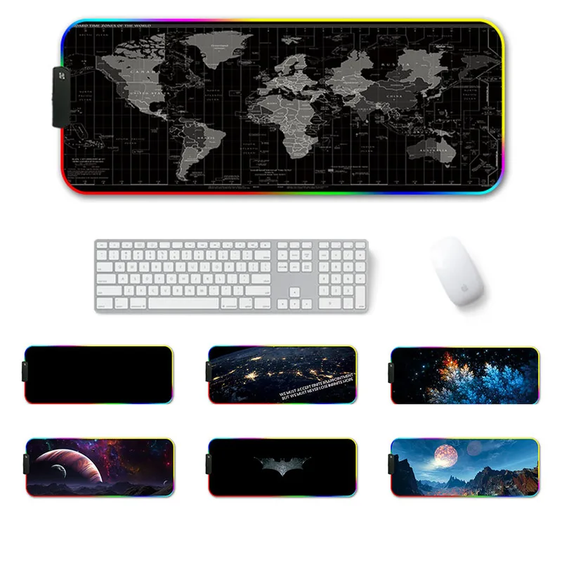 Большой LED RGB игровой коврик для мыши Overwatch xxl Настольный клавиатуры USB Освещение