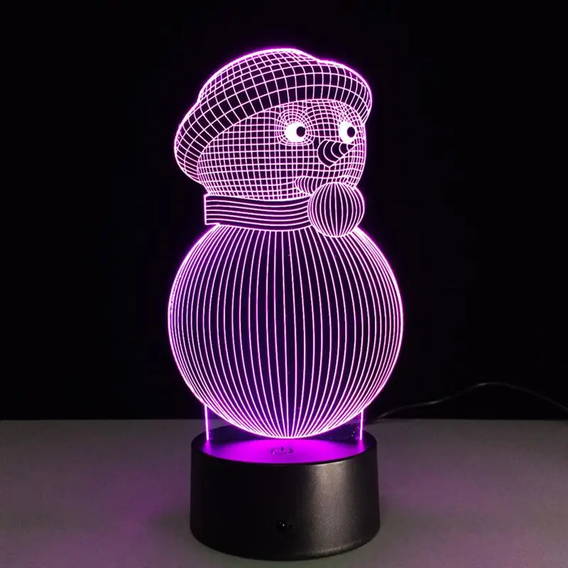 3D лампа видимого света эффект сенсорный выключатель Цвета изменения ночник