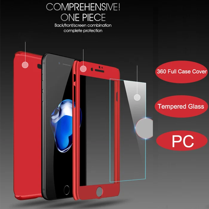 360 полный защитный чехол для телефона с закаленным стеклом для iPhone XR Xs Max X, чехол для iPhone 8 7 Plus 6 6s Plus, чехол 5 5S SE